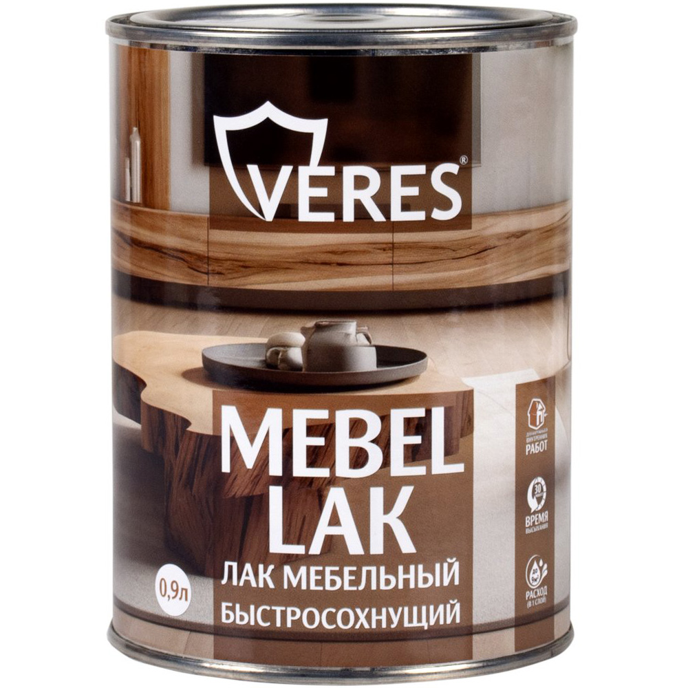 Лак мебельный Veres Mebel Lak быстросохнущий полуглянцевый 0.9 л купить в  Уфе по выгодной цене | Доставка от интернет-магазина Краски Дом Маляра