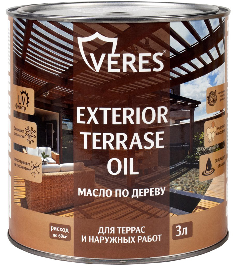 Масло террасное Veres Exterior Terrase Oil для наружных работ белый 3 л  купить в Уфе по выгодной цене | Доставка от интернет-магазина Краски Дом  Маляра