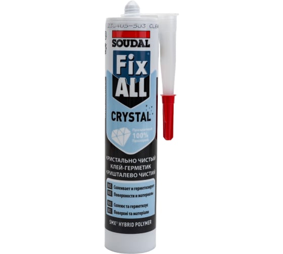 Клей-Герметик Soudal Fix All Crystal универсальный МС-полимер прозрачный 290 мл