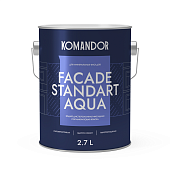 Краска фасадная Komandor Facade Standart Aqua глубокоматовый база C 2,7 л