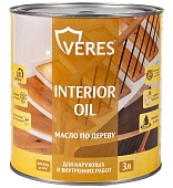 Масло Veres Interior Oil для внутренних и наружных работ сосна 3 л