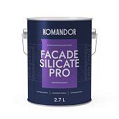 Краска фасадная Komandor Facade Silicate Pro глубокоматовый база C 2,7 л