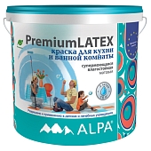 Краска влагостойкая Alpa Premium Latex для кухни и ванной база А 2 л